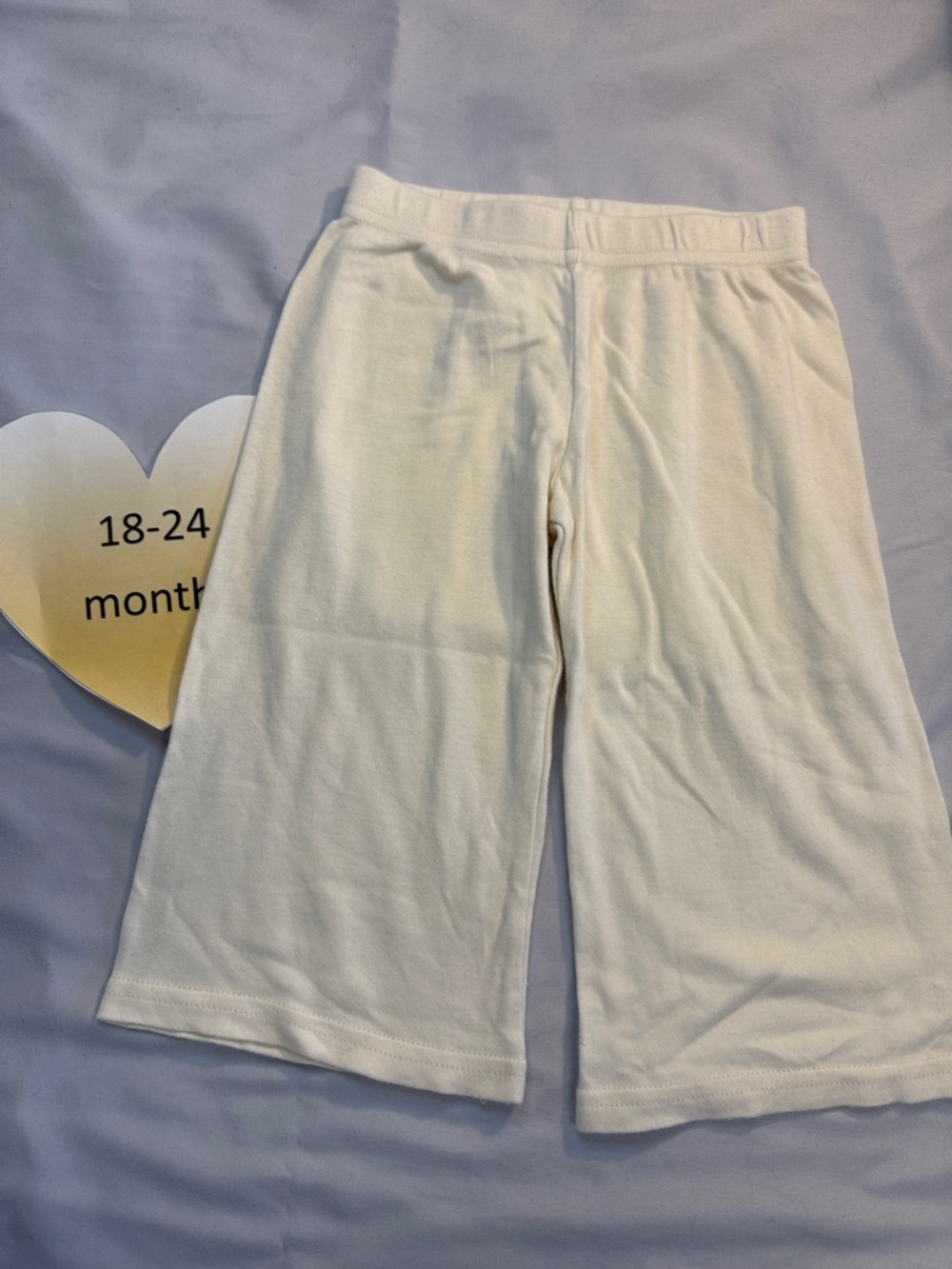 Bamboo Naturals - Kids Cream Wide leg Bottoms w/ elastic waistband